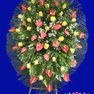 Pedestal Anturios y Rosas