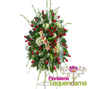 Pedestal Lirios y Rojos